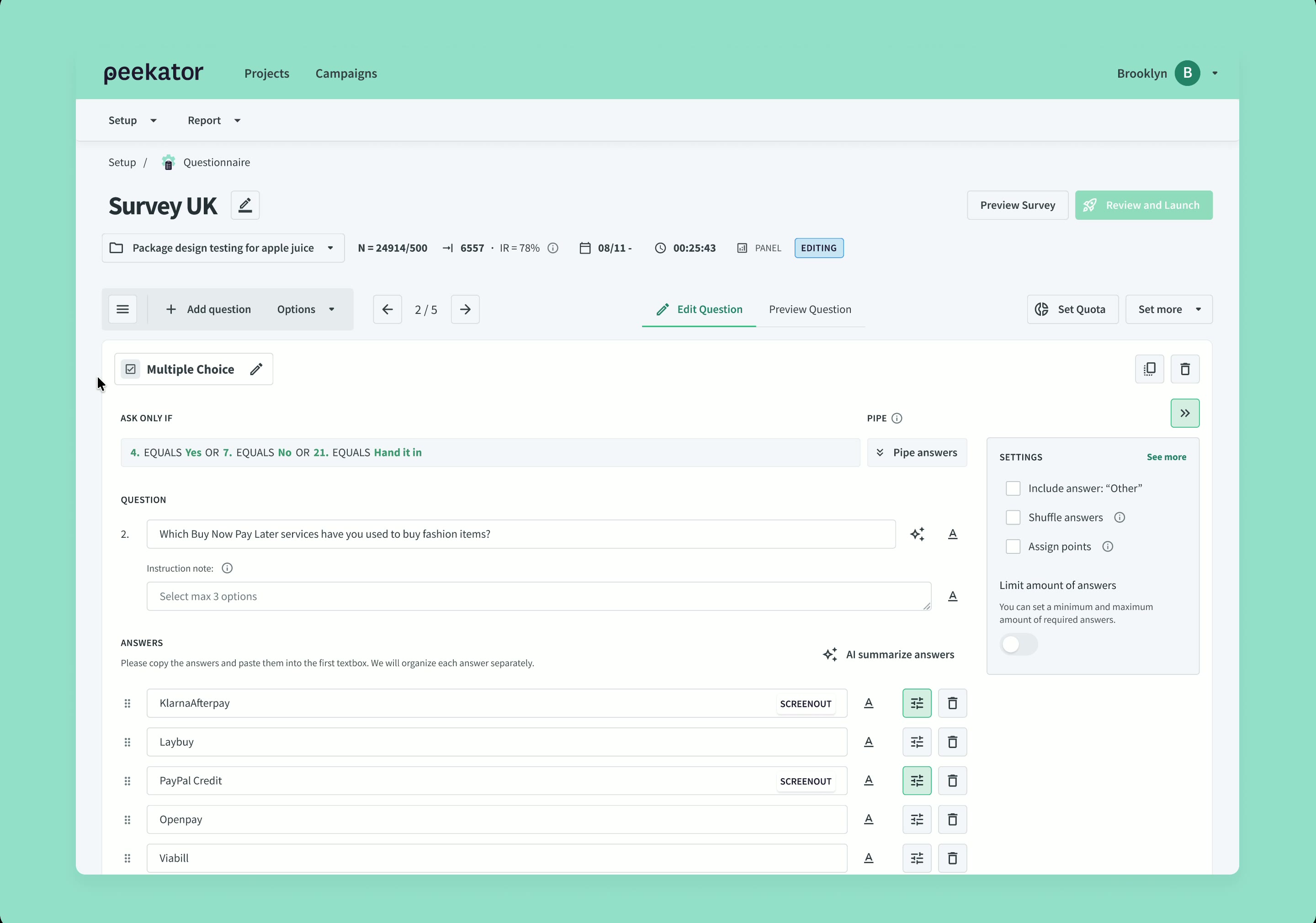 New AI-powered Questionnaire Editor