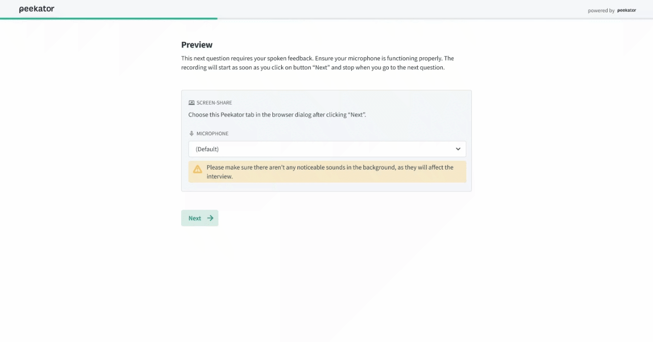Website Test question type in Peekator — respondents browse a website inside the survey